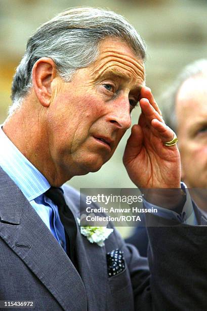 Prince Charles, the Prince of Wales, visits a housing development in Truro which has been built on land previously owned by The Duchy of Cornwall on...