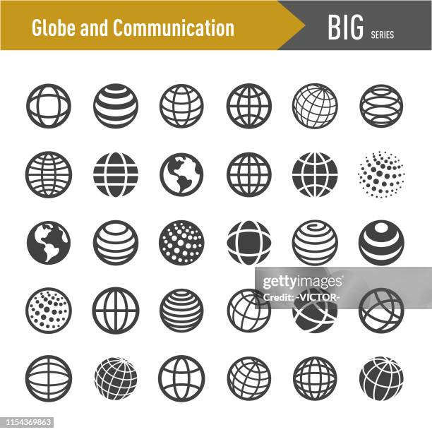 illustrations, cliparts, dessins animés et icônes de globe et icônes de communication-big series - latitude