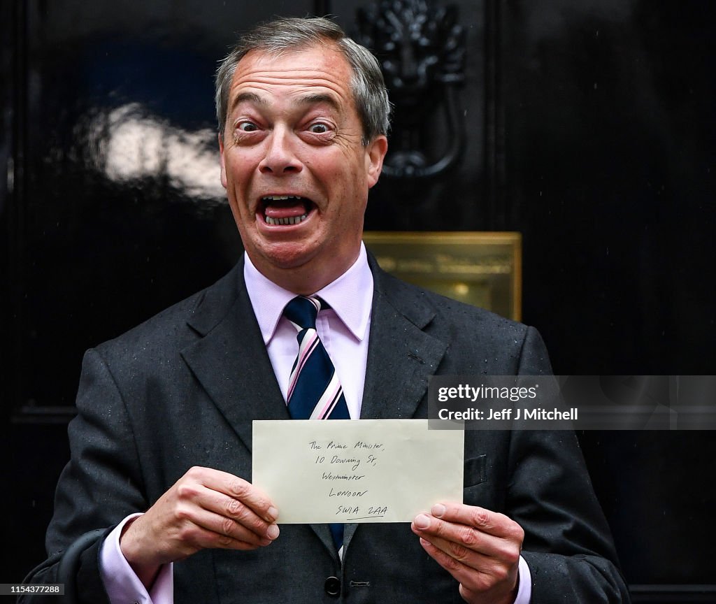 Brexit Leader Nigel Farage Hands In Letter To Downing Street