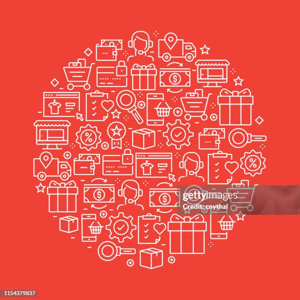 e-commerce related pattern design - store manager stock illustrations