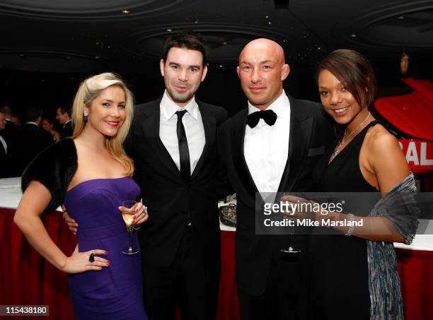 Heidi Range, Dave Berry,Phil Greening and guest attend the black-tie ball in aid of Cancer Research UK at Hilton London Metropole November 17, 2007...
