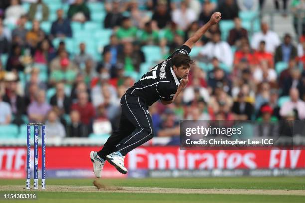 Colin de Grandehomme of New Zealand during the Group Stage match of the ICC Cricket World Cup 2019 between Bangladesh and New Zealand at The Oval on...