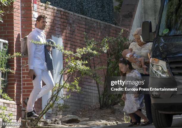 David Bisbal, Maria Ferre and Ella Bisbal Tablada are seen on June 05, 2019 in Madrid, Spain.