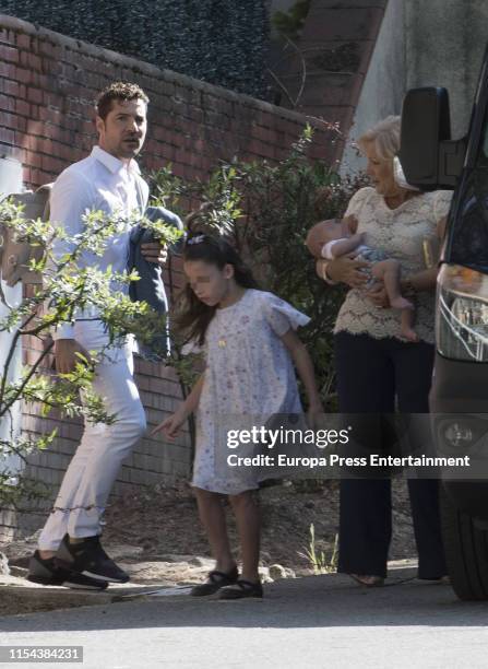 David Bisbal, Maria Ferre and Ella Bisbal Tablada are seen on June 05, 2019 in Madrid, Spain.