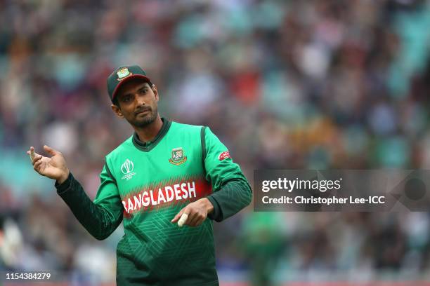 Mahmud Ullah of Bangladesh during the Group Stage match of the ICC Cricket World Cup 2019 between Bangladesh and New Zealand at The Oval on June 05,...