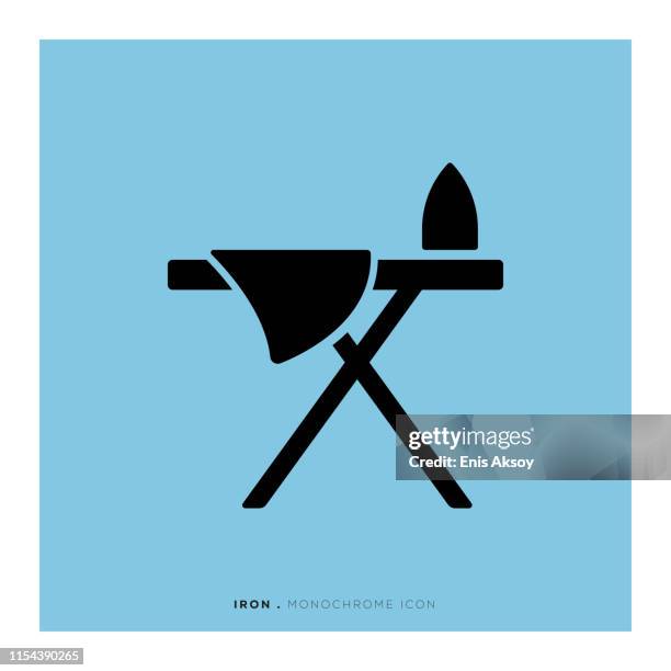 iron icon - ironing board stock illustrations