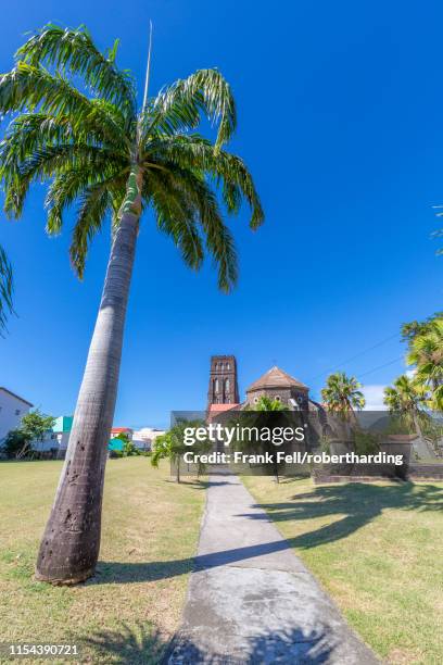 view of saint george with saint barnabas anglican church, basseterre, st. kitts and nevis, west indies, caribbean, central america - basseterre stock pictures, royalty-free photos & images