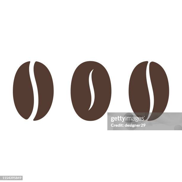 ilustrações de stock, clip art, desenhos animados e ícones de coffee bean icon. - grão de café tostado