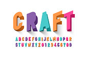 Paper craft style font