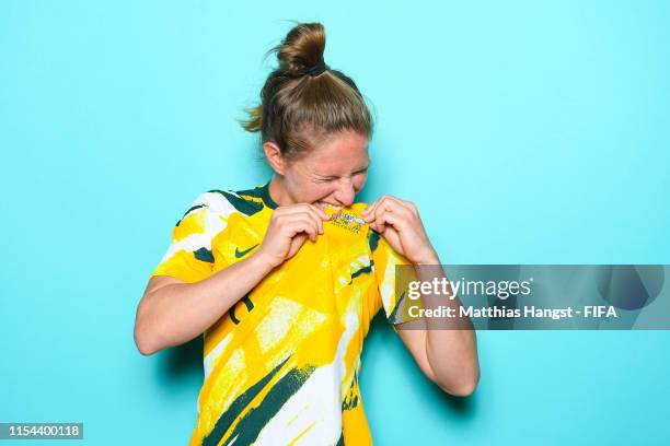 Elise Kellond-Knight of Australia poses for a portrait during the official FIFA Women's World Cup 2019 portrait session at Royal Hainaut Spa & Resort...