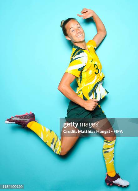 Aivi Luik of Australia poses for a portrait during the official FIFA Women's World Cup 2019 portrait session at Royal Hainaut Spa & Resort Hotel on...