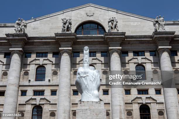 General view of Piazza Affari on June 7, 2019 in Milan, Italy. Palazzo Mezzanotte, in the background, is the headquarter of Borsa Italiana , while in...