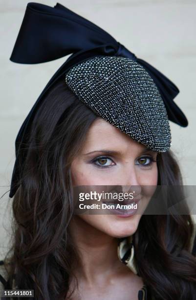 Kate Waterhouse poses during celebrations for Gai Waterhouse's "Mad Hatters" Birthday Party at Royal Randwick Racecourse on September 2, 2009 in...