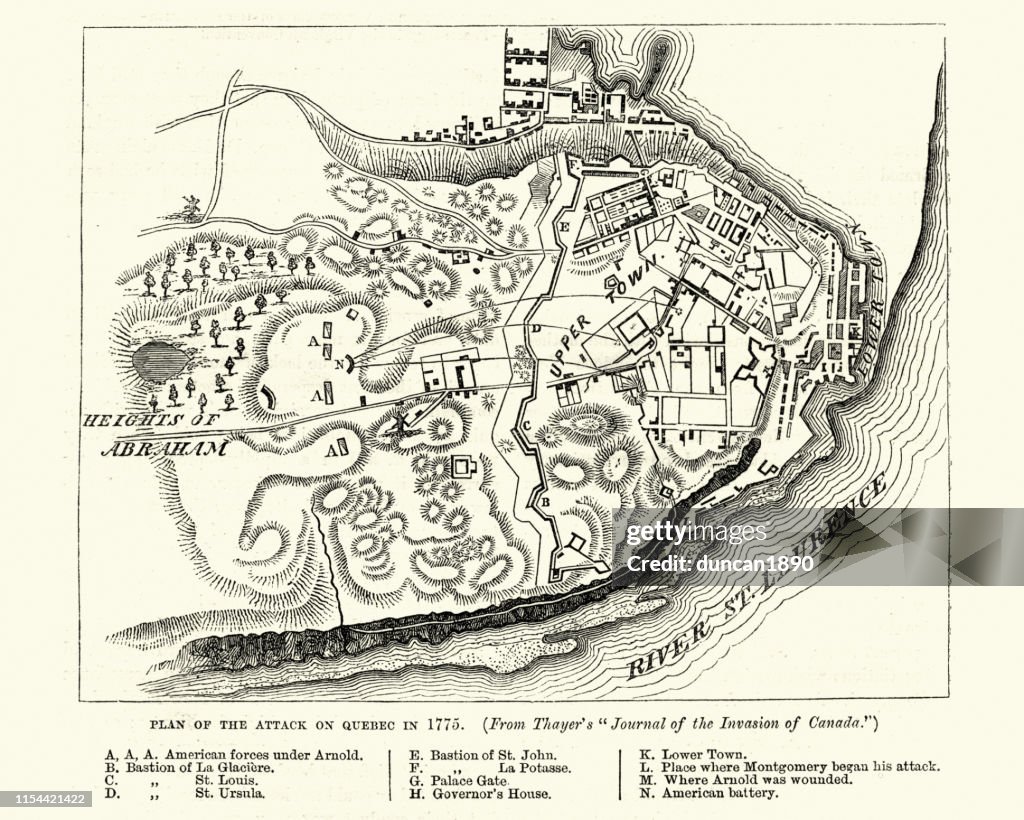 Plan der Schlacht von Quebec (1775)