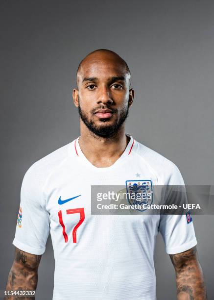 Fabian Delph of England poses for a portrait at St Georges Park on June 04, 2019 in Burton-upon-Trent, England.