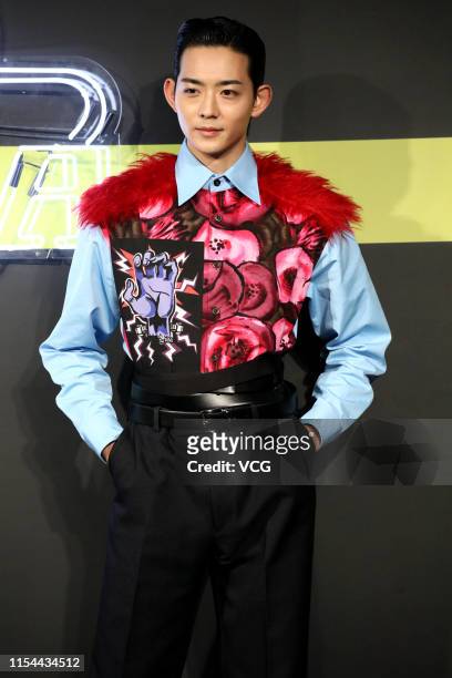 Japanese actor Ryo Ryusei attends Prada Spring/Summer 2020 Menswear Fashion Show on June 6, 2019 in Shanghai, China.