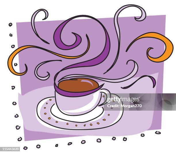 aroma of a cup of java - vector - java cafe stock illustrations