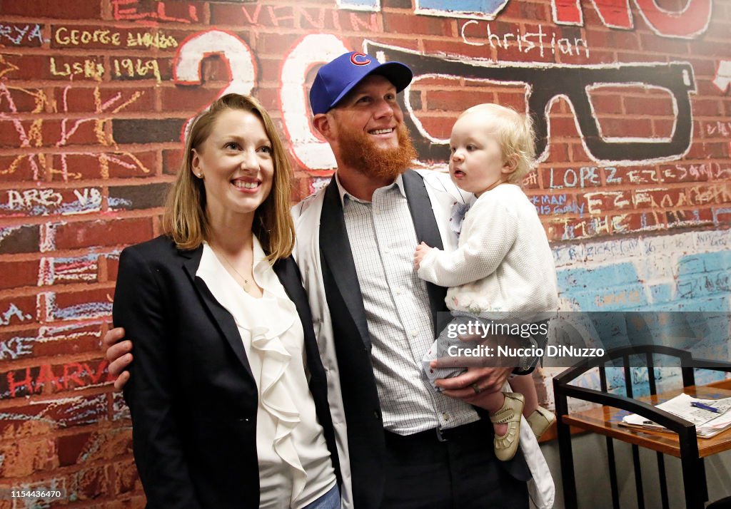 Craig Kimbrel of the Chicago Cubs with his wife Ashley and their ...