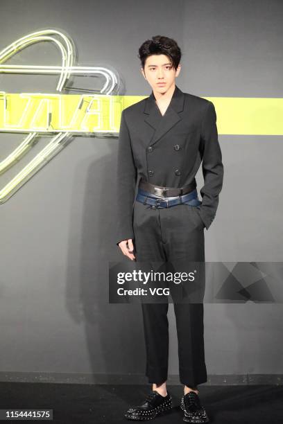 Singer Cai Xukun attends Prada Spring/Summer 2020 Menswear Fashion Show on June 6, 2019 in Shanghai, China.