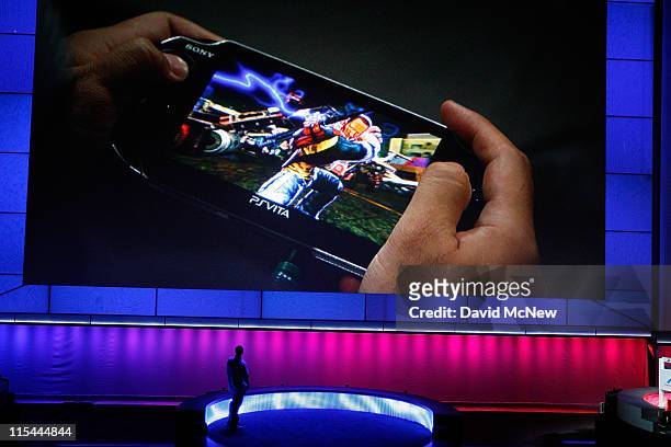 Playstation Vita is presented at the Sony Playstation media briefing on the eve of the Electronic Entertainment Expo on June 6, 2011 in Los Angeles,...