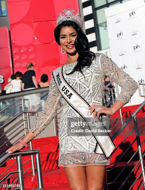 Miss USA 2010 Rima Fakih attends the arrivial ceremony for the 2011 Miss USA contestants at the Planet Hollywood Resort & Casino on June 6, 2011 in...