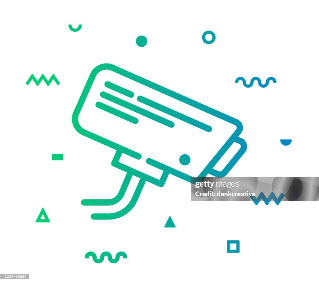 Beveiliging camera lijnstijl icon design