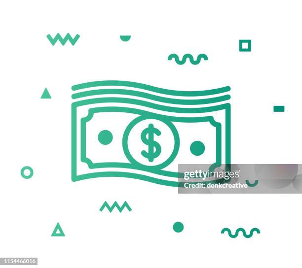 money line style icon design - dollar sign stock-grafiken, -clipart, -cartoons und -symbole