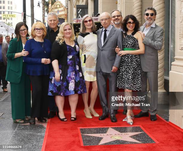 Alan Arkin with cast of the The Kominsky Method attend the ceremony honoring Alan Arkin with a Star on The Hollywood Walk of Fame held on June 07,...