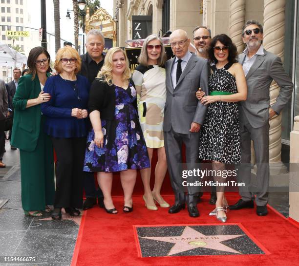 Alan Arkin with cast of the The Kominsky Method attend the ceremony honoring Alan Arkin with a Star on The Hollywood Walk of Fame held on June 07,...