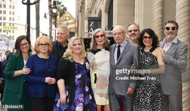 Alan Arkin with cast of the The Kominsky Method attend the ceremony honoring Alan Arkin with a Star on The Hollywood Walk of Fame held on June 07,...