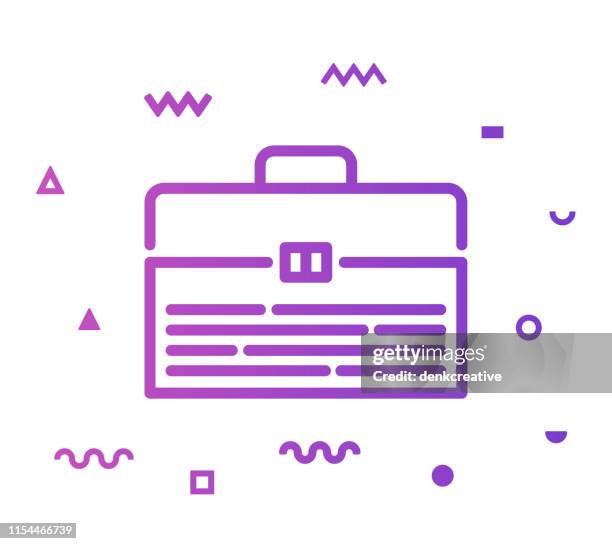 ilustrações de stock, clip art, desenhos animados e ícones de toolbox line style icon design - open suitcase