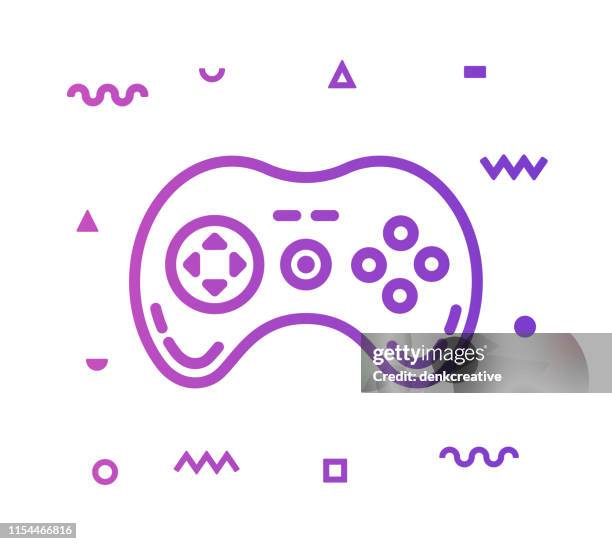 game control line style icon design - handheld video game stock illustrations