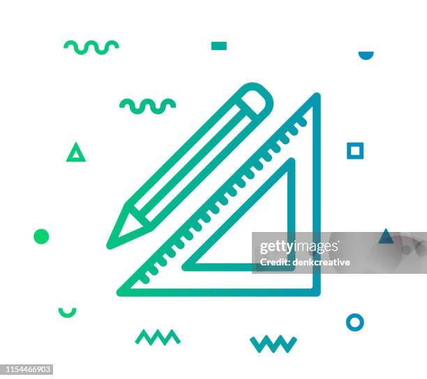technical drawing line style icon design - stapler stock illustrations