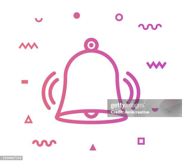 alarm line style icon design - dome tent stock illustrations