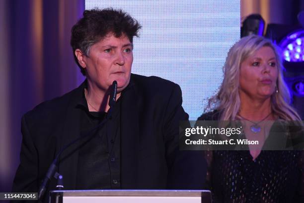 Magazine Publisher Linda Riley and Jacquie Lawrence during the Diva Awards 2019 at The Waldorf Hilton Hotel on June 07, 2019 in London, England.
