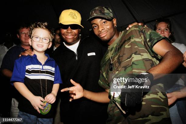 Jonathan Lipnicki, Kenan Thompson, And Kel Mitchell At The 1997 Nickelodeon Big Help-A-Thon at The Santa Monica Pier on October 19, 1997 in Santa...