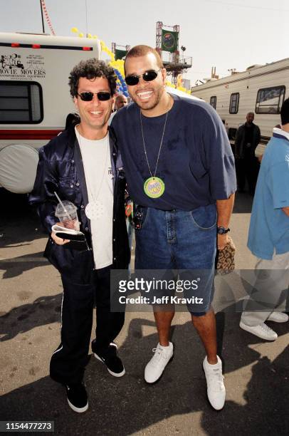 Howie Mandel And Sinbad At The 1997 Nickelodeon Big Help-A-Thon at The Santa Monica Pier on October 19, 1997 in Santa Monica, CA.