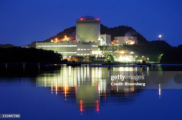 Kansai Electric Power Co.'s Mihama nuclear power station stands at night in Mihama town, Fukui prefecture, Japan, Thursday, June 2, 2011. Japan's...