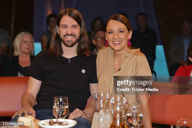 Carolin Kebekus and David Kebekus during the NDR Talk Show on June 7, 2019 in Hamburg, Germany.