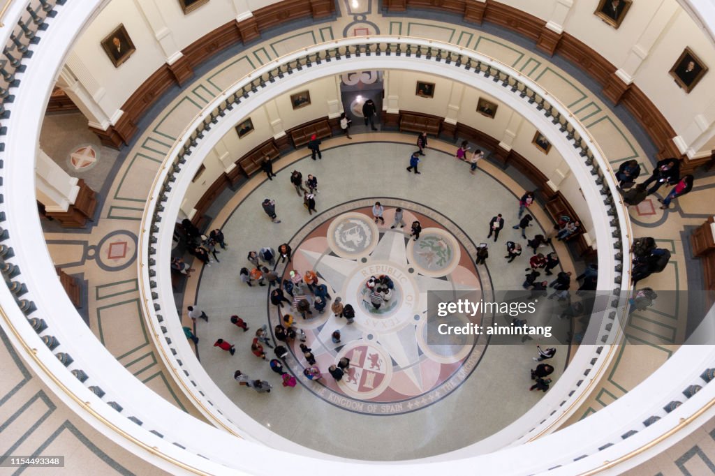 Visitors at Capitol Rotunda in Texas State Capitol Building
