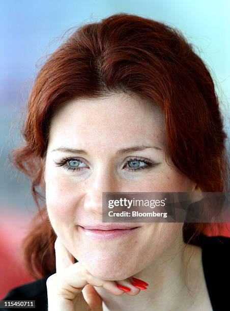 Anna Chapman, the former Russian spy, reacts during an interview at an office in Moscow, Russia, on Friday, June 3, 2011. "I've always been...