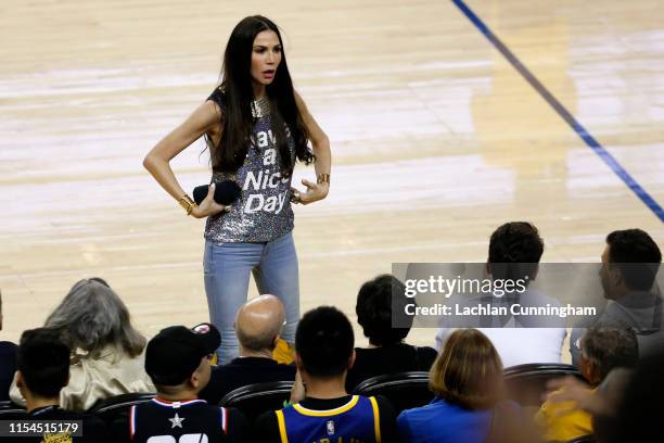 Nicole Curran is seen during Game Four of the 2019 NBA Finals between the Golden State Warriors and the Toronto Raptors at ORACLE Arena on June 07,...