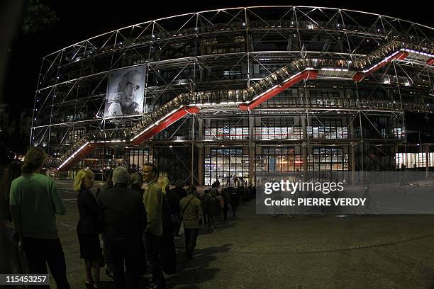 People queue in front of the entrance of famous Georges Pompidou center to attend the 7th edition of the Museums European Night, on May 14, 2011 in...