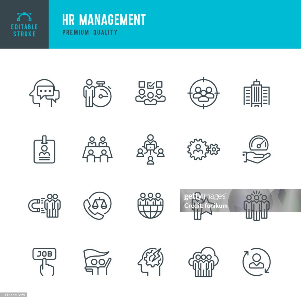 HR-Management-Vektorzeilen-Symbol