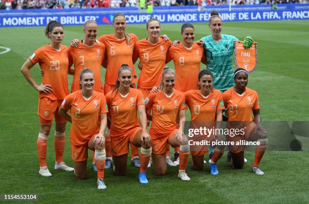 July 2019, France , Décines-Charpieu: Football, women: WM, USA - Netherlands, final round, final, Stade de Lyon: The Dutch team: Dominique Bloodworth...