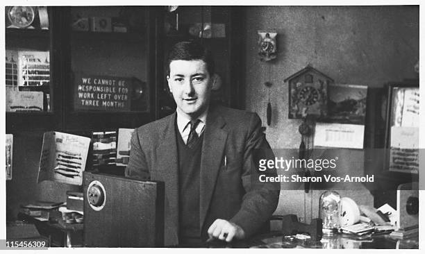 clockmender, horologist in his shop - archive black and white stock pictures, royalty-free photos & images