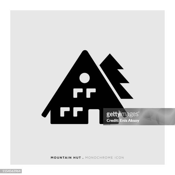mountain hut icon - hut stock illustrations