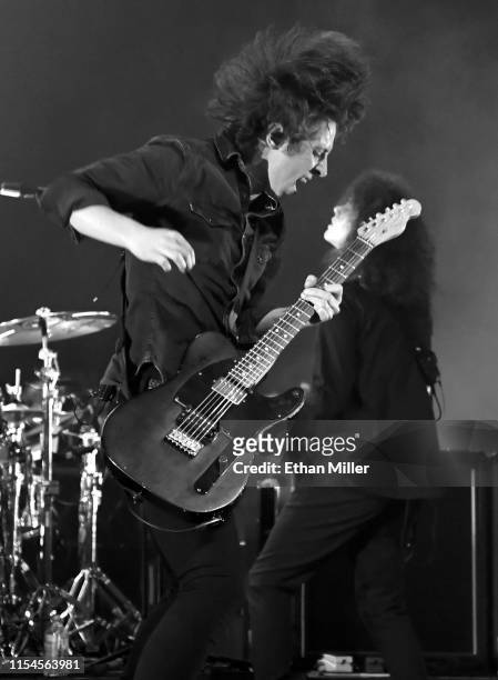 Frontman Van McCann and bassist Benji Blakeway of Catfish and the Bottlemen perform during X107.5's "Our Big Concert" at The Chelsea at The...