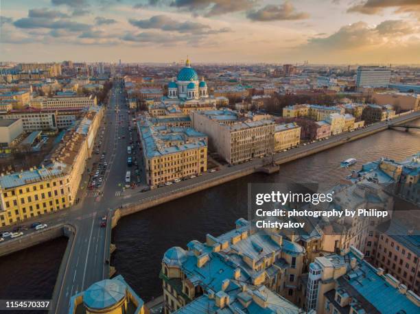 evening st.petersburg city view - st petersburg russia bildbanksfoton och bilder