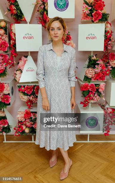 Sophie Rundle at the Evian Live young suite at Wimbledon 2019 at Wimbledon on July 8, 2019 in London, England.